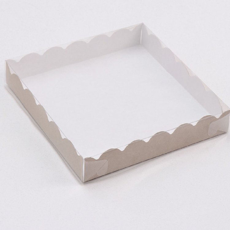 Коробочка с прозрачной крышкой, крафт 18 х 18 х 3 см 