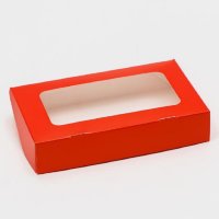 Коробка-чемоданчик с окном, красный(12*20 см) 